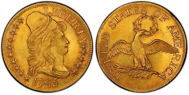 1795 Half Eagle — the first gold coin struck by the United States Mint